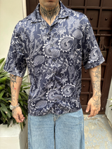 Dark Coral Breeze Shirt - Relaxed Fit Men's Printed Shirt