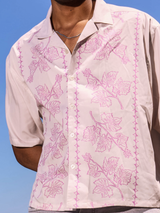 Lavender Vine Printed Shirt- Lightweight Oversized Shirt