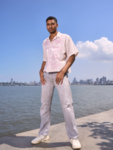 Lavender Vine Printed Shirt- Lightweight Oversized Shirt