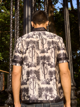 Desert Mirage Drop Shoulder Shirt - Relaxed Fit Satin Men's Printed Shirt