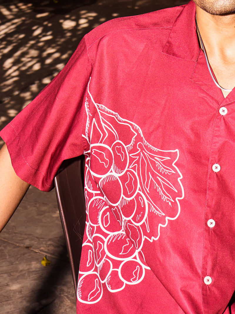 Oversized Streetwear - Crimson Harvest Printed Shirt