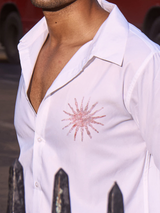 White Cotton Formal Shirt - Solar Echo Regular Fit Men's Shirt