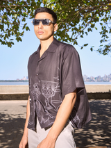 Lightweight Oversized Men's Shirt - Midnight Banquet Printed Shirt