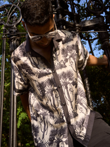 Desert Mirage Drop Shoulder Shirt - Relaxed Fit Satin Men's Printed Shirt