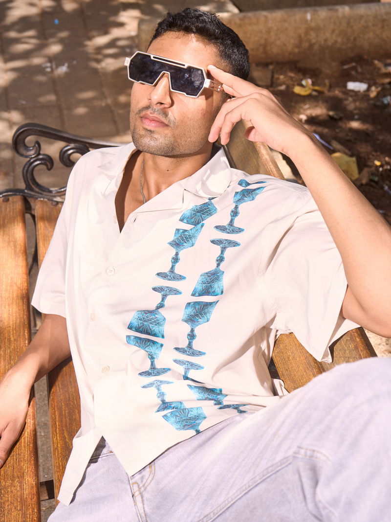 Lightweight Oversized Streetwear - Goblet Cascade Printed Shirt