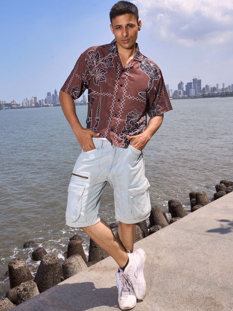 Grapes Redefined Men's Printed Shirt - Lightweight Oversized Shirt