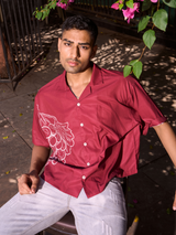 Oversized Streetwear - Crimson Harvest Printed Shirt