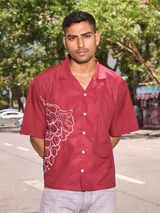 Oversized Streetwear - Crimson Harvest Printed Shirt