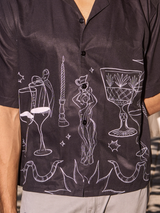 Lightweight Oversized Men's Shirt - Midnight Banquet Printed Shirt