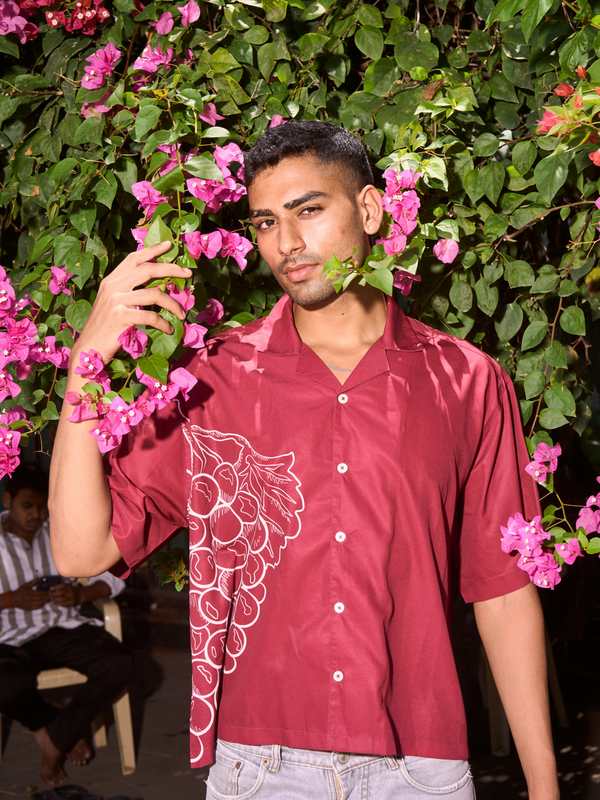 Oversized Streetwear - Crimson Harvest Printed Shirt