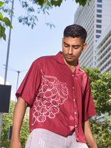 Oversized Streetwear - Crimson Harvest Printed Shirt