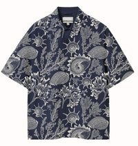 Dark Coral Breeze Shirt - Relaxed Fit Men's Printed Shirt