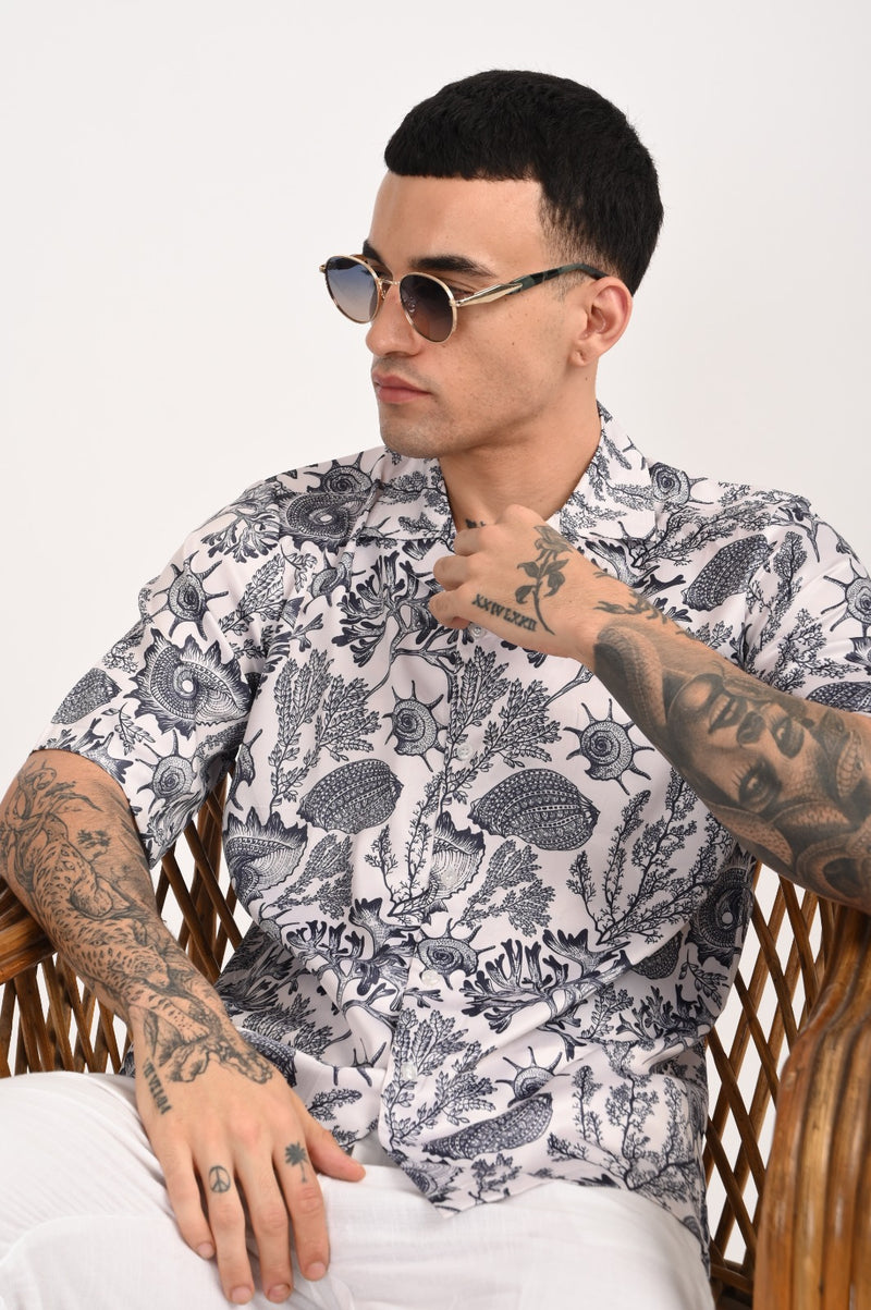 Coral Breeze Shirt - Relaxed Fit Men's Printed Shirt